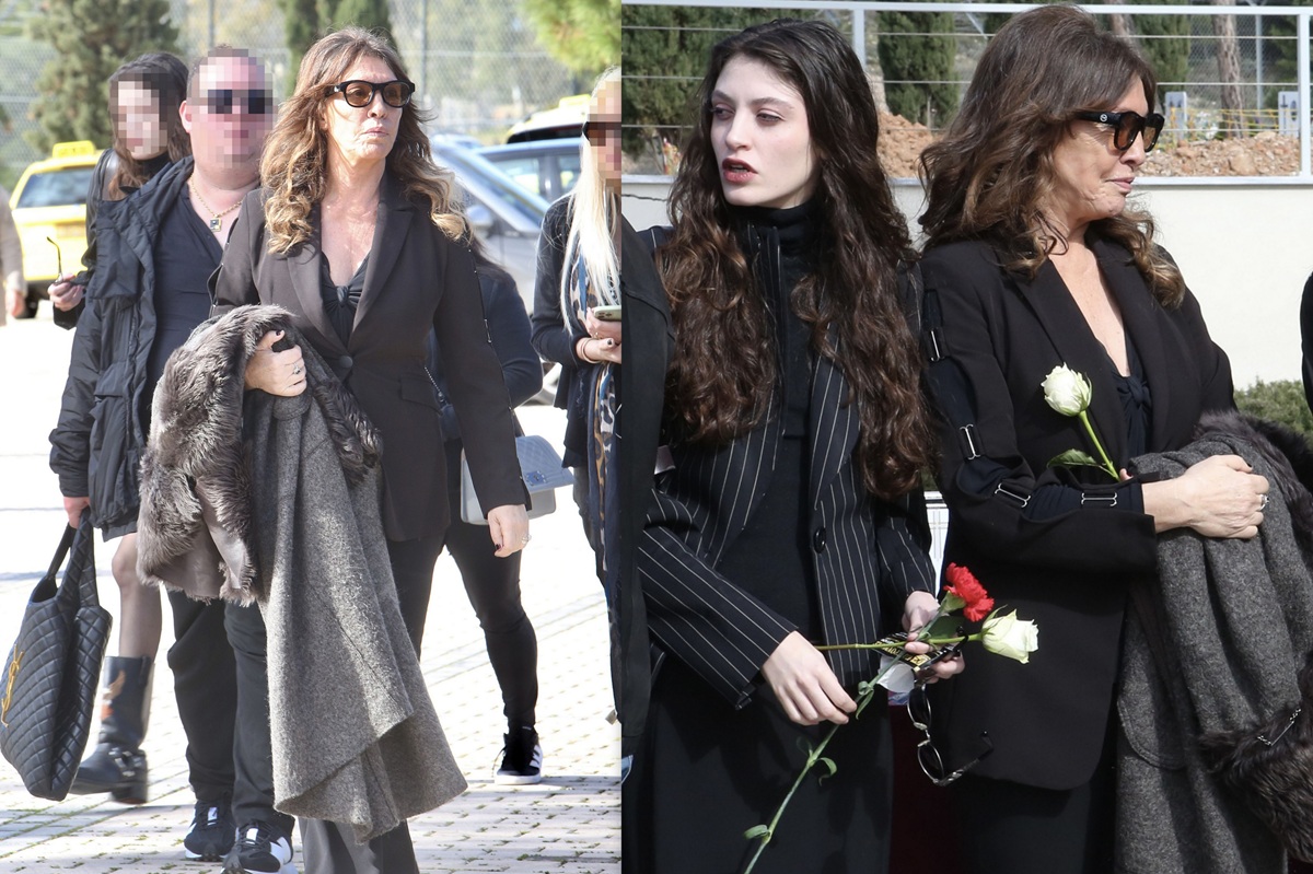 Η Βάνα Μπάρμπα στην κηδεία του πρώην συντρόφου της, Λάκη Ραπτάκη