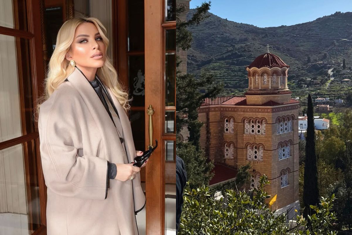 Κατερίνα Καινούργιου: Προσκύνημα στον Άγιο Νεκτάριο στην Αίγινα με τον Παναγιώτη Κουτσουμπή