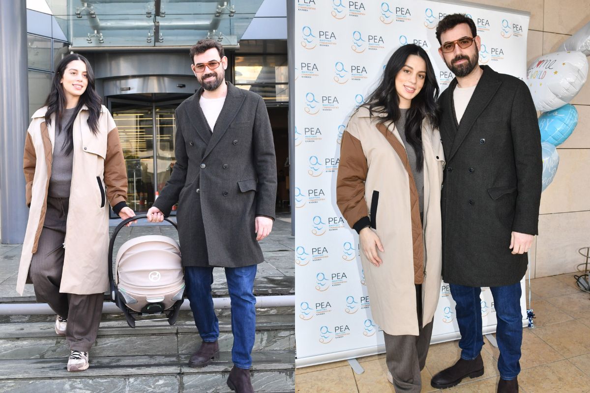 Νίκος Πολυδερόπουλος – Βαλασία Συμιακού: Οι πρώτες φωτογραφίες με το μωρό έξω από το μαιευτήριο