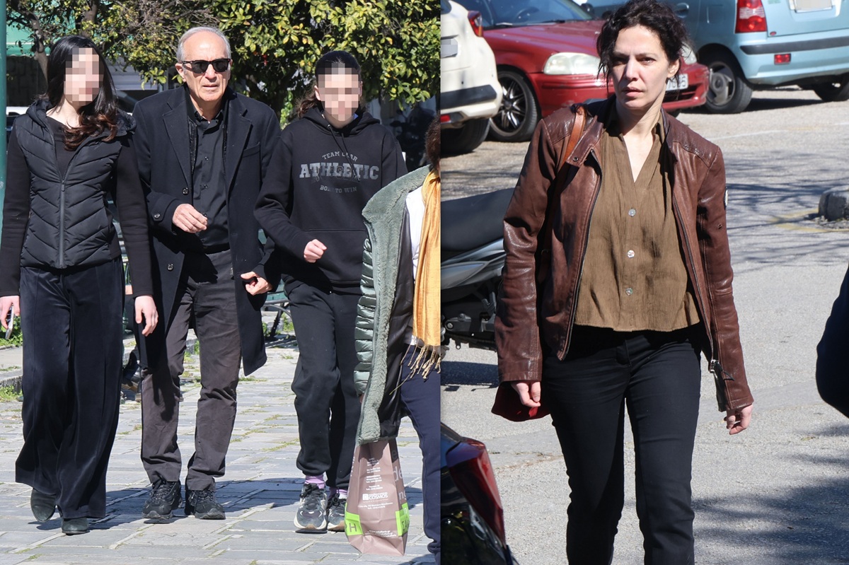 Γιάννης Νταλιάνης: Στην κηδεία του αδελφού του με τις κόρες του - Δίπλα του η Μαριλίτα Λαμπροπούλου